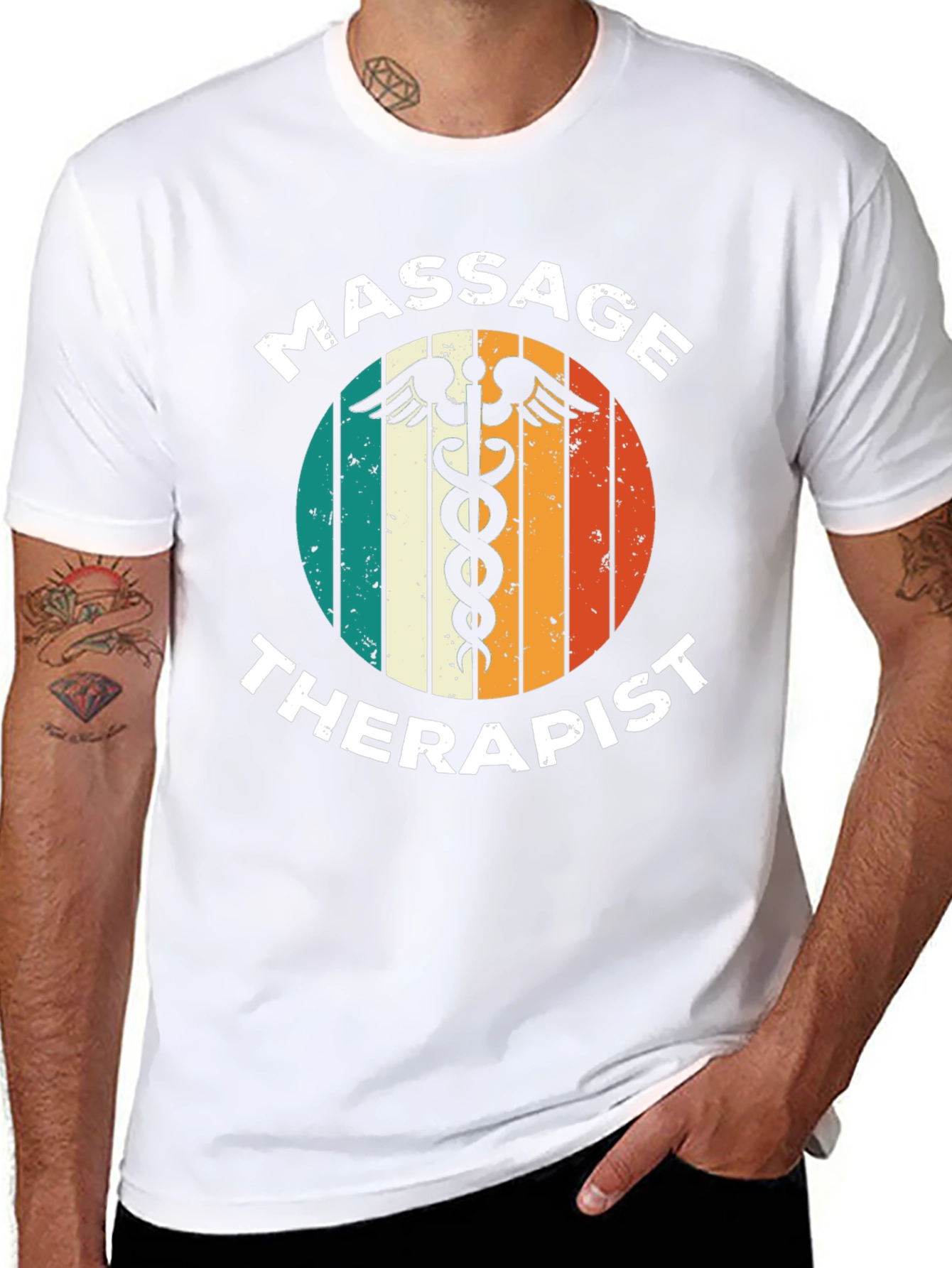 Massage Therapist Retro Graphic T-Shirt