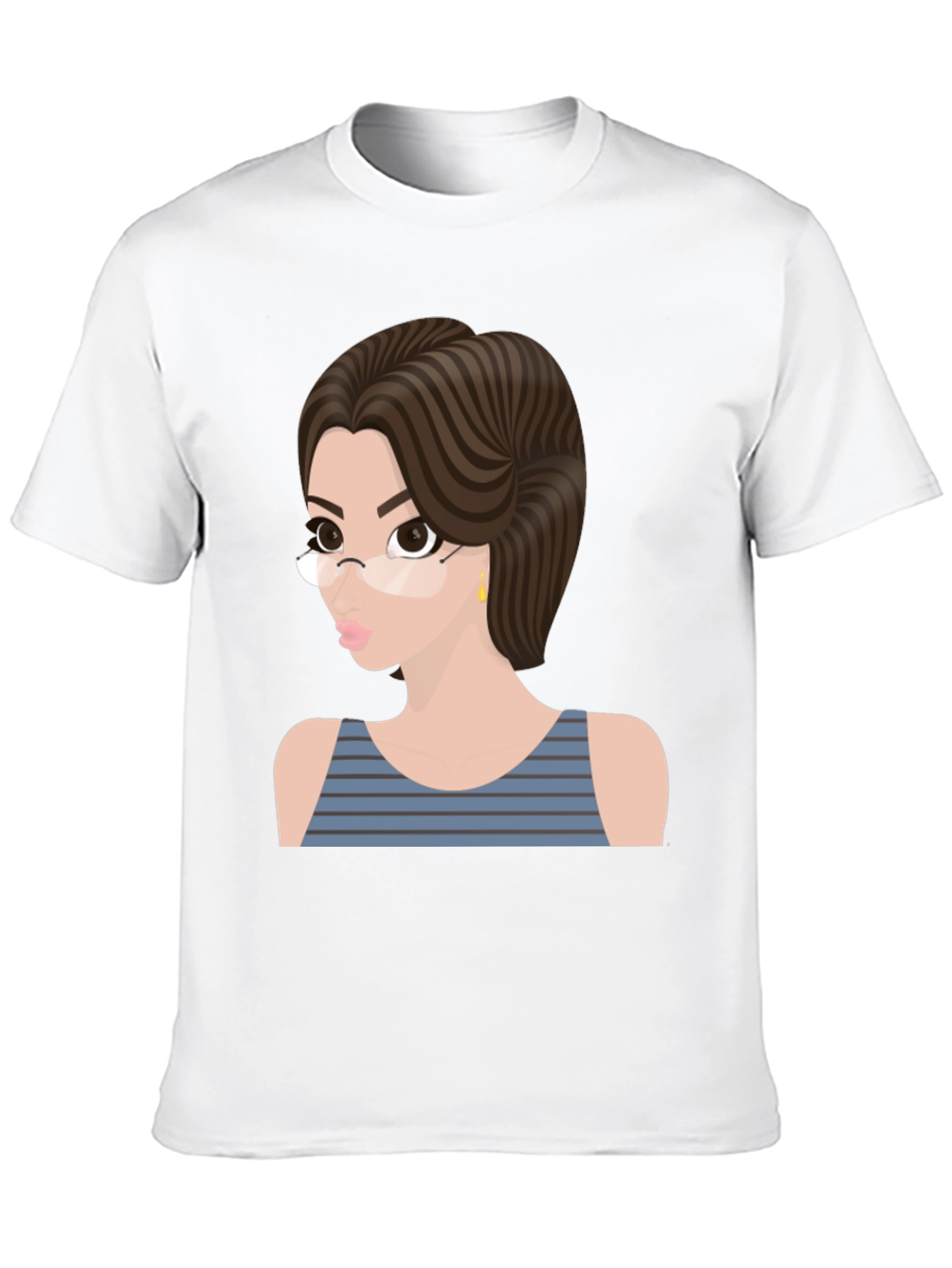 Cartoon Woman Graphic T-Shirt