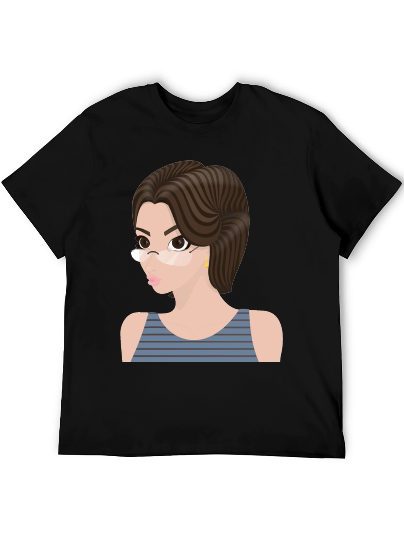 Cartoon Woman Graphic T-Shirt