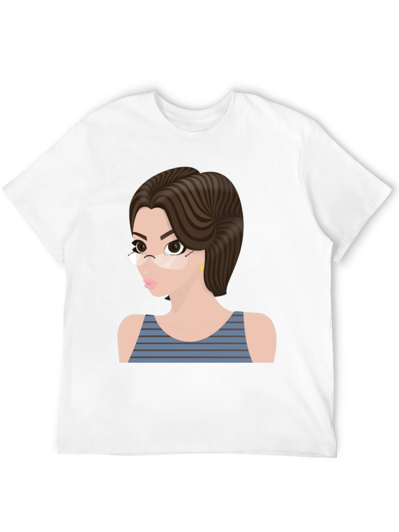 Cartoon Woman Graphic T-Shirt