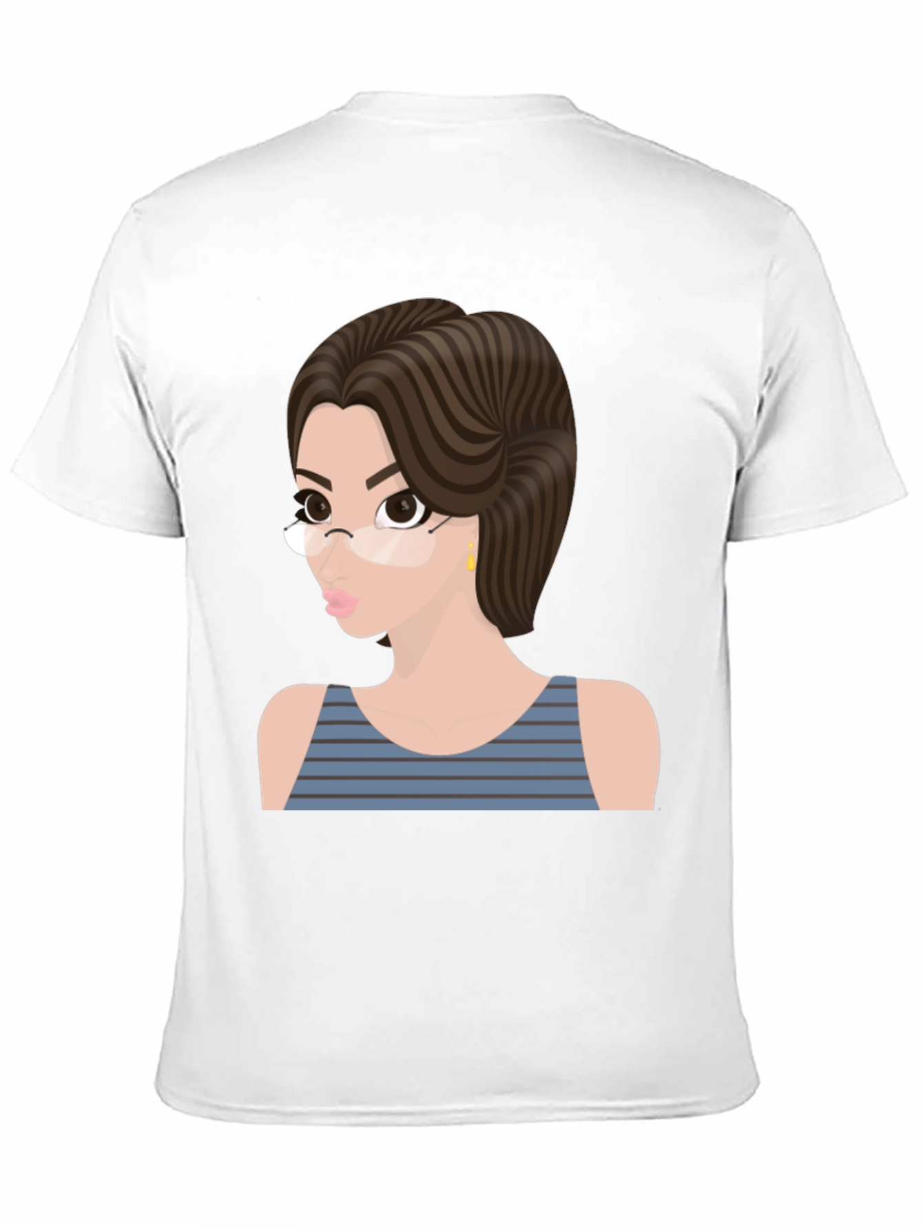 Cartoon Woman Graphic T-Shirt