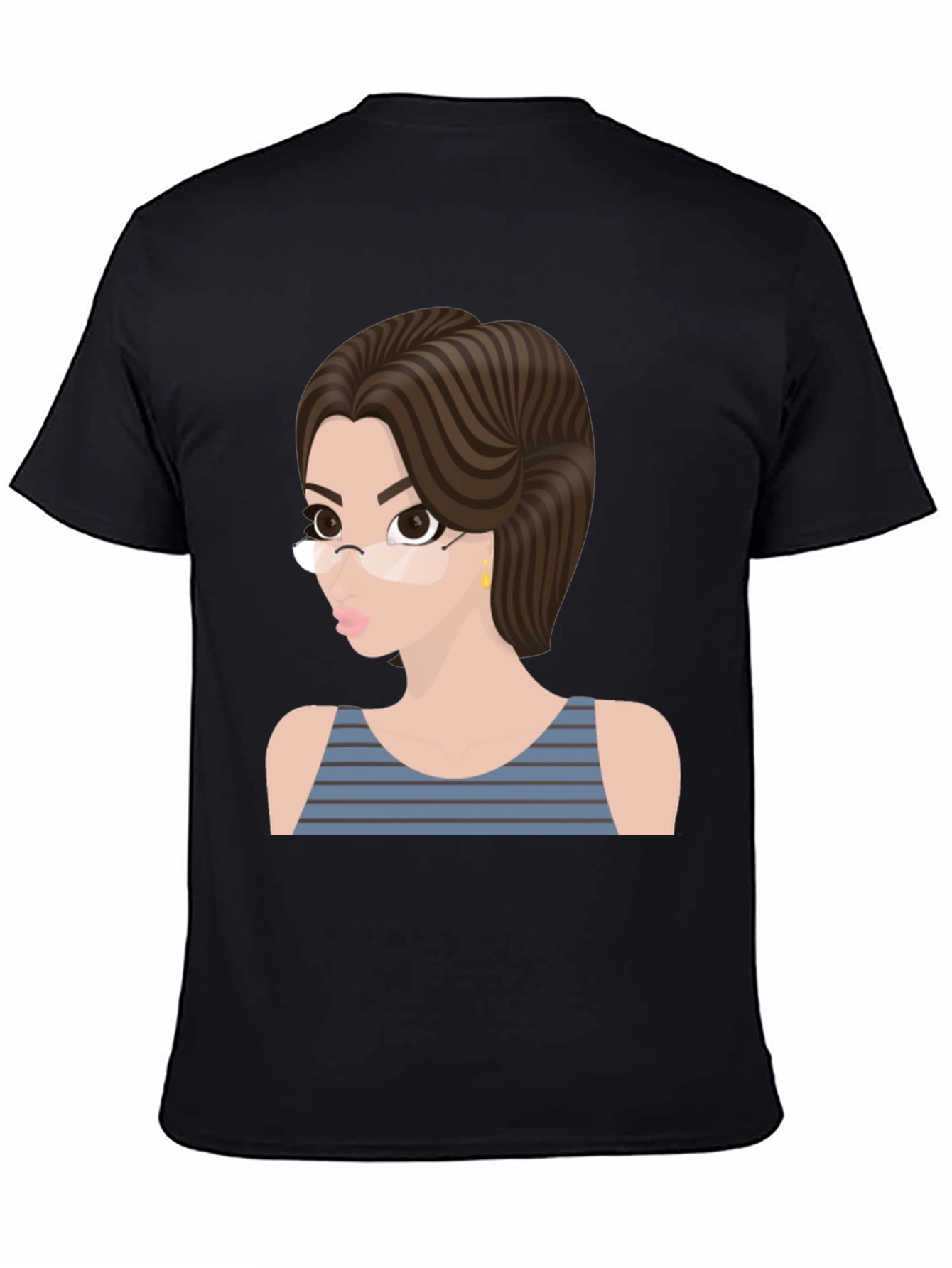 Cartoon Woman Graphic T-Shirt