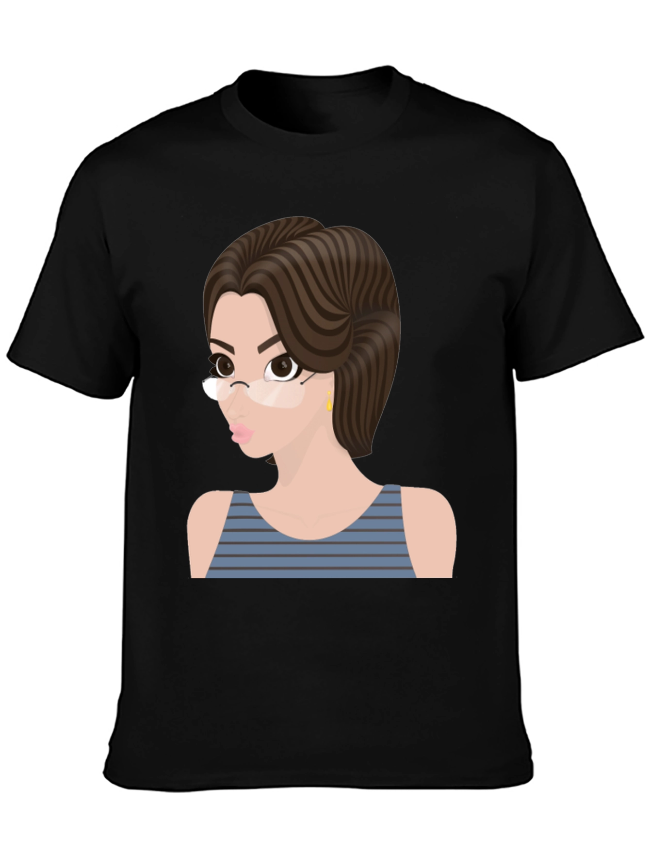 Cartoon Woman Graphic T-Shirt