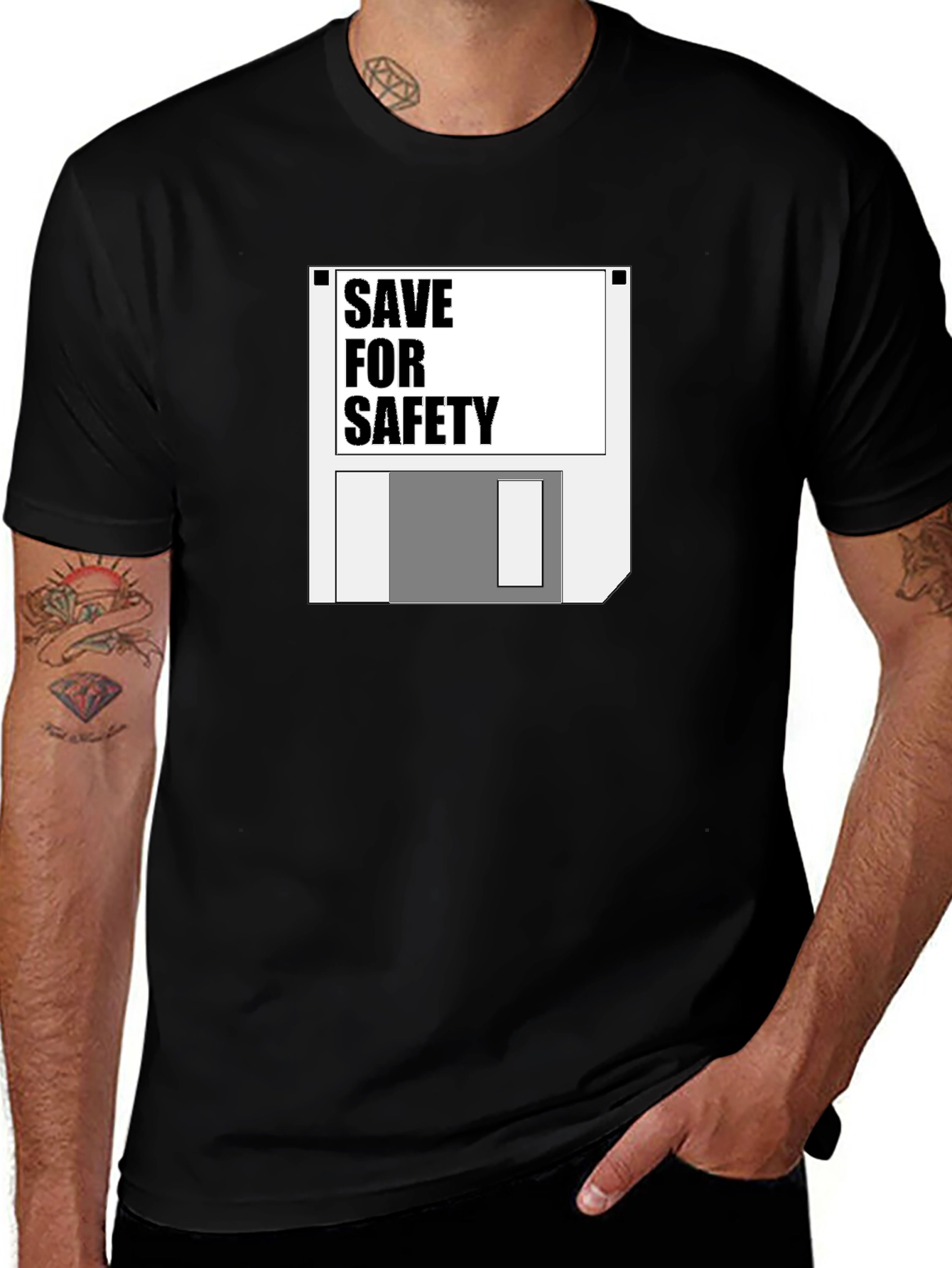 Save for Safety Floppy Disk Graphic T-Shirt