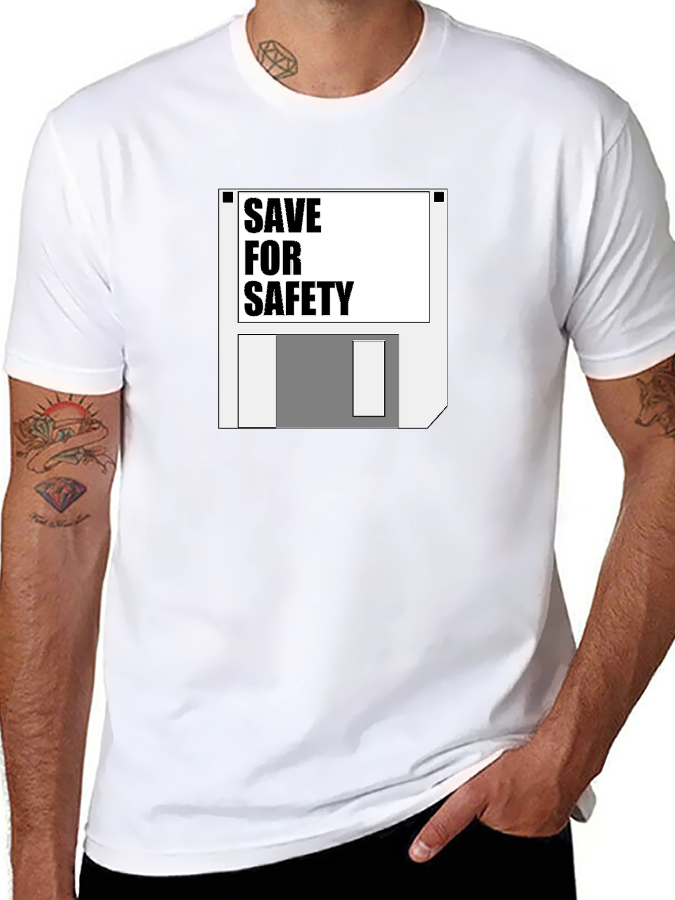 Save for Safety Floppy Disk Graphic T-Shirt