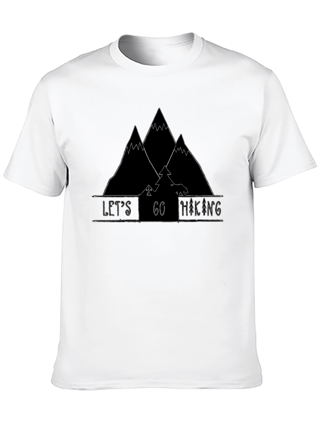 Lets Go Hiking Black Graphic T-Shirt