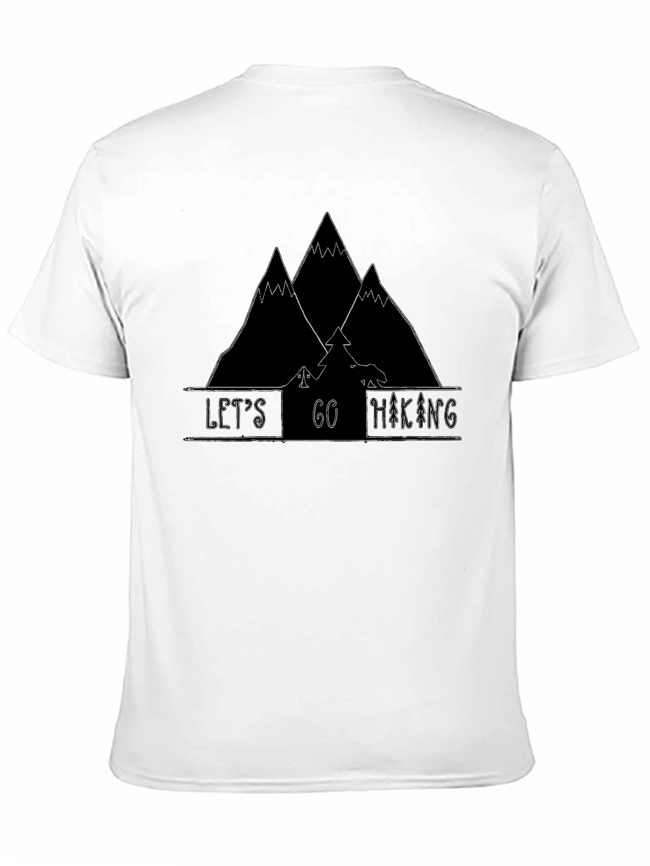 Lets Go Hiking Black Graphic T-Shirt