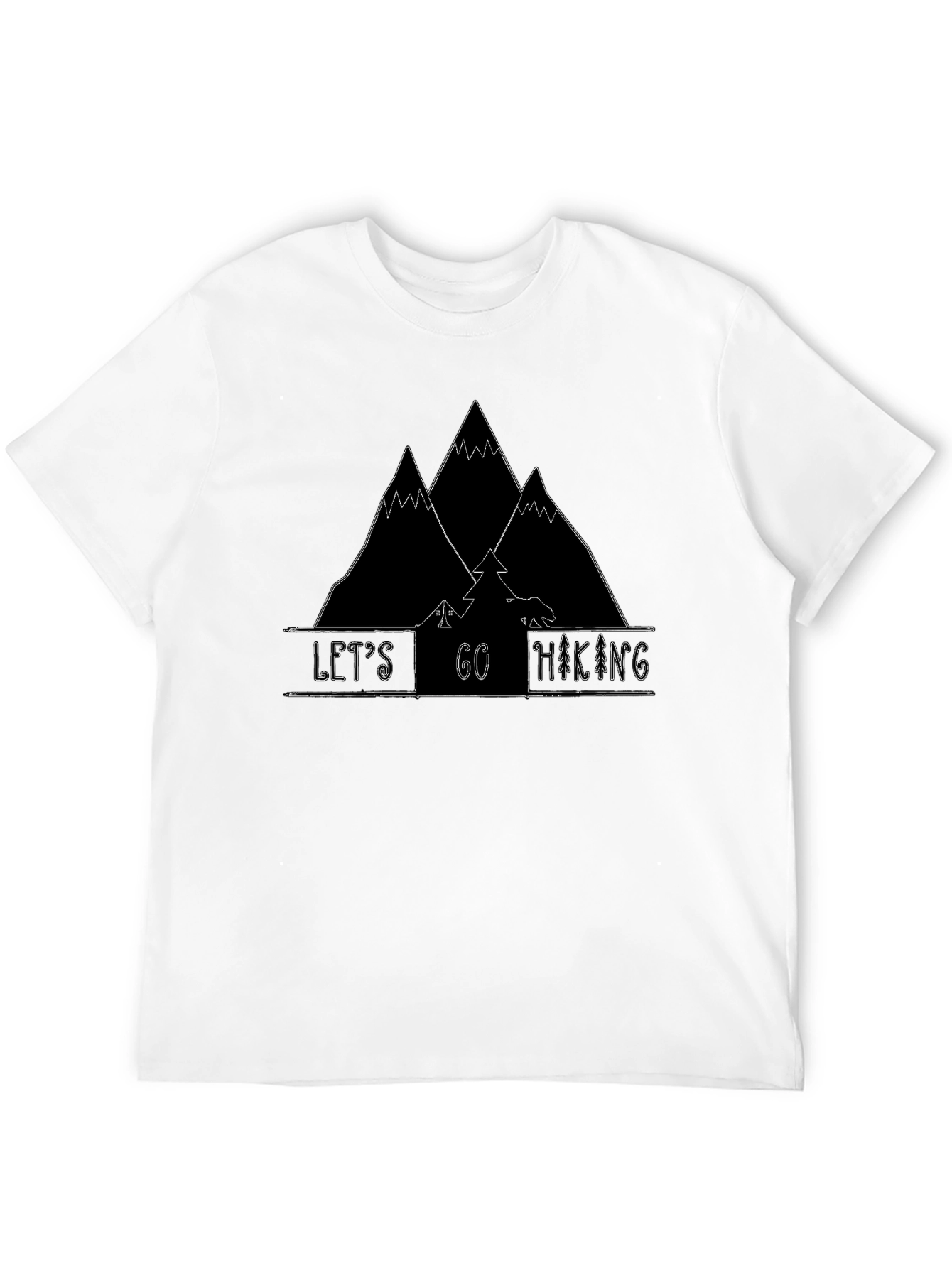 Lets Go Hiking Black Graphic T-Shirt