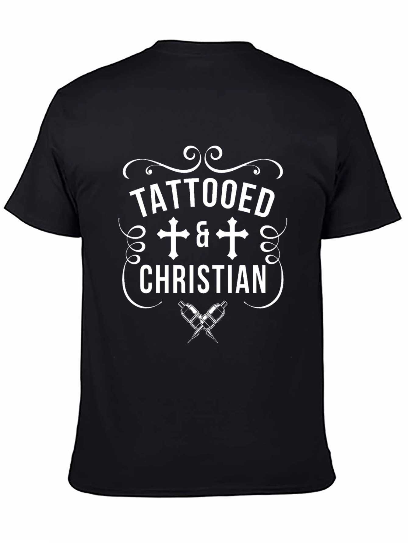 Tattooed Christian Graphic Tee - Black Cotton T-Shirt