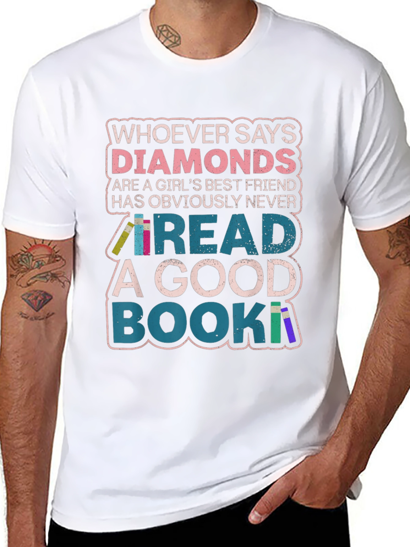Diamonds & Books Graphic Tee