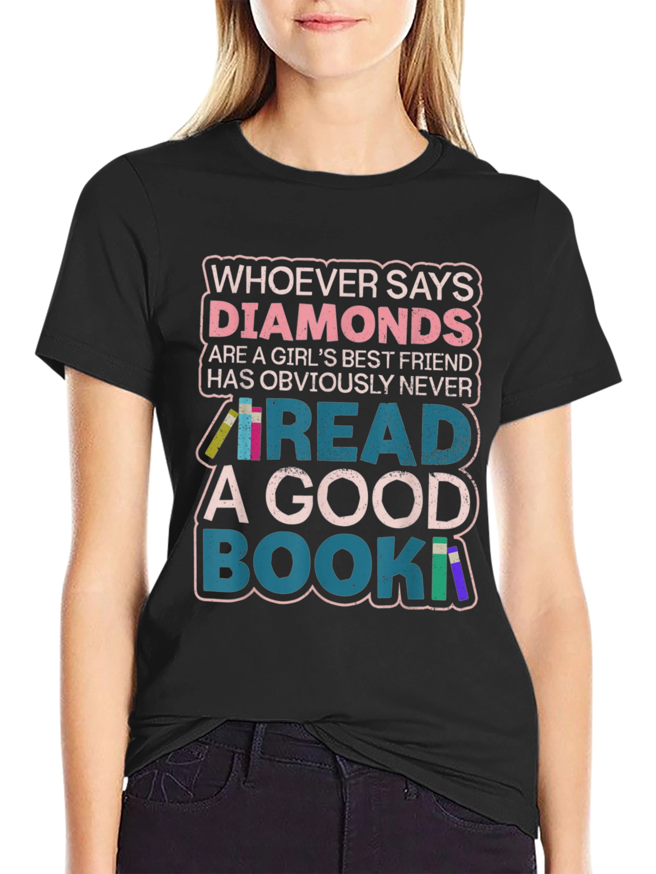 Diamonds & Books Graphic Tee