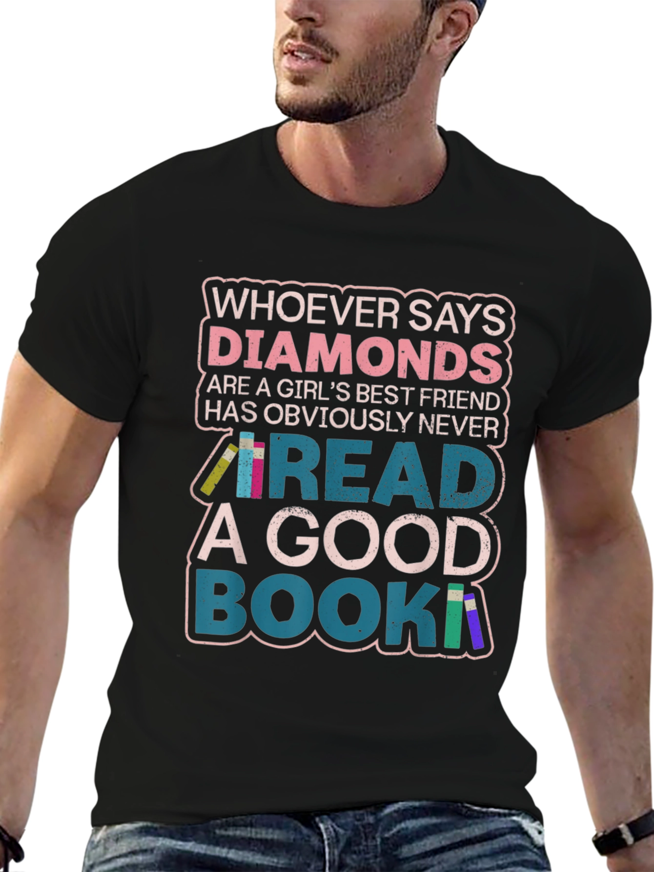 Diamonds & Books Graphic Tee