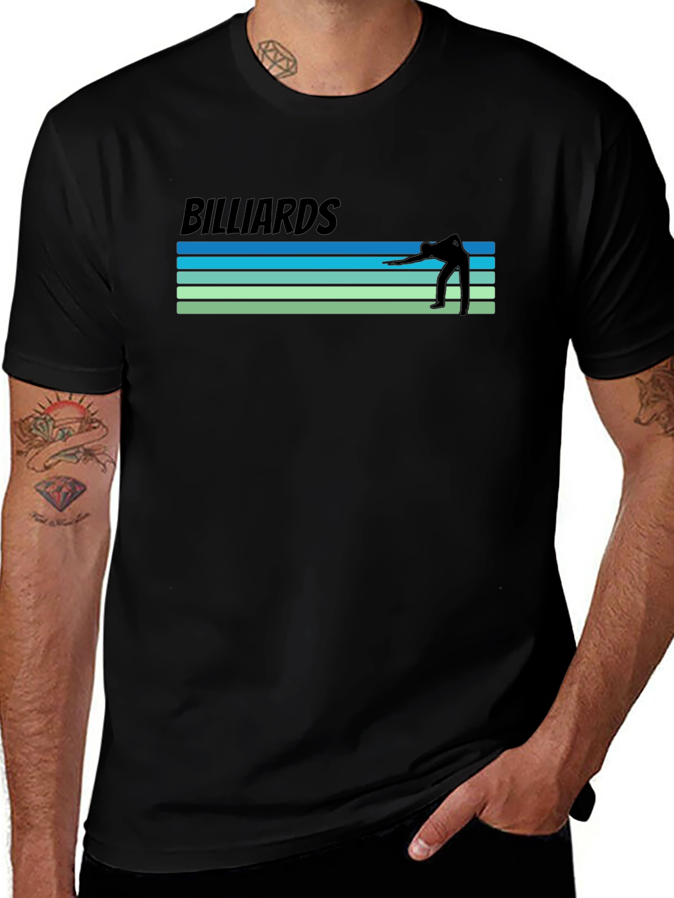 Billiards Retro Style Graphic T-Shirt
