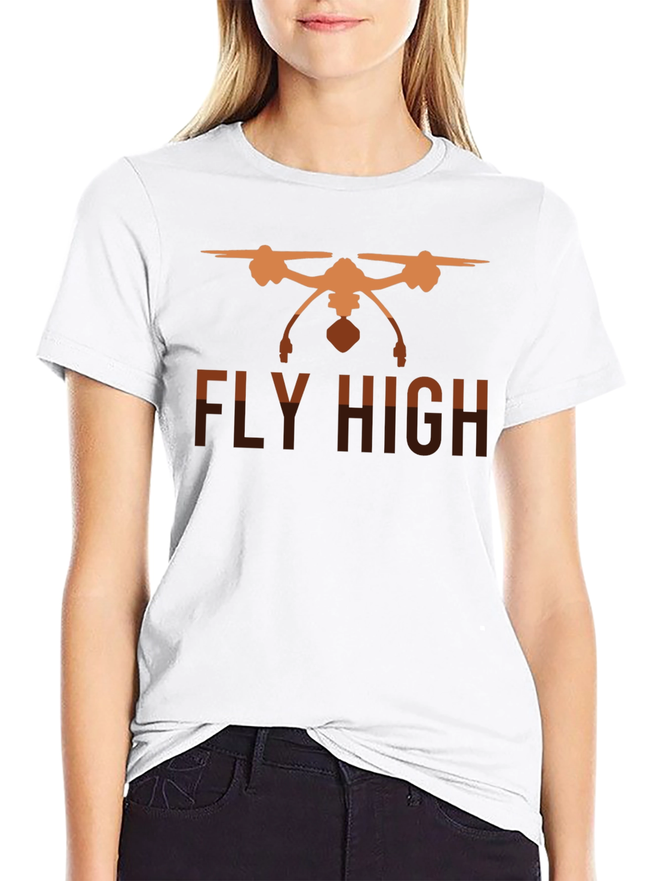 Fly High Drone Graphic Tee - Black