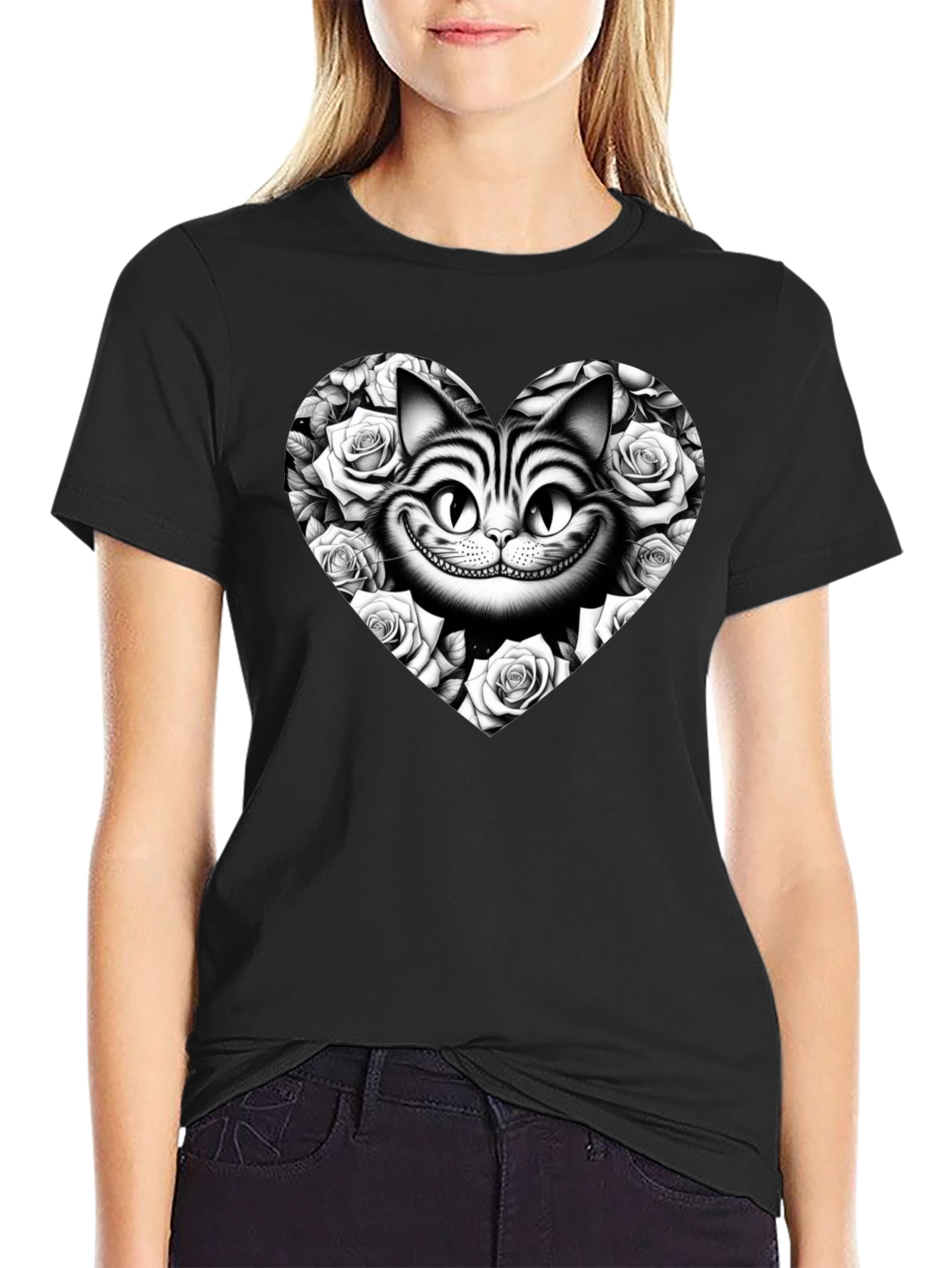 Cheshire Cat Rose Heart T-Shirt