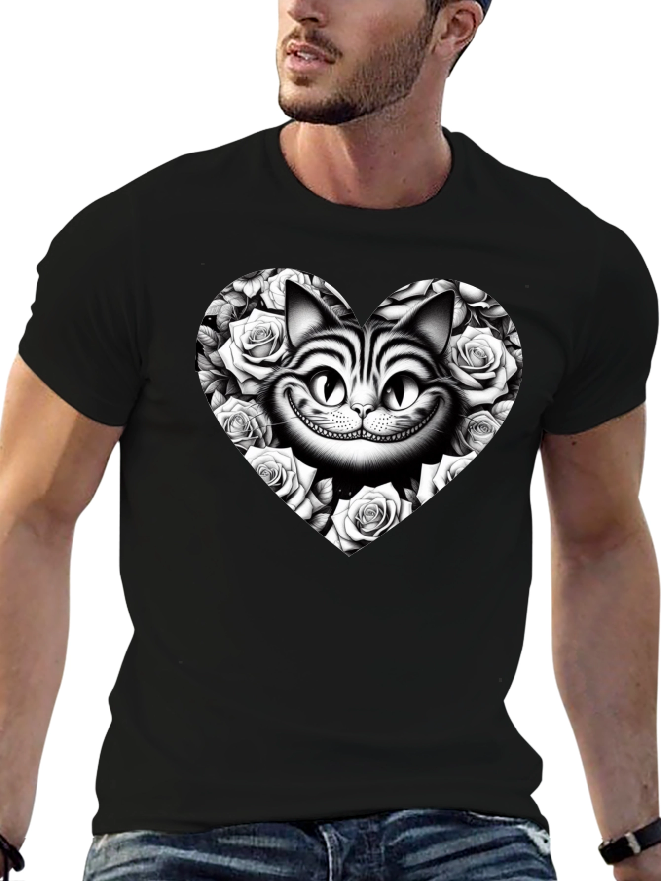 Cheshire Cat Rose Heart T-Shirt