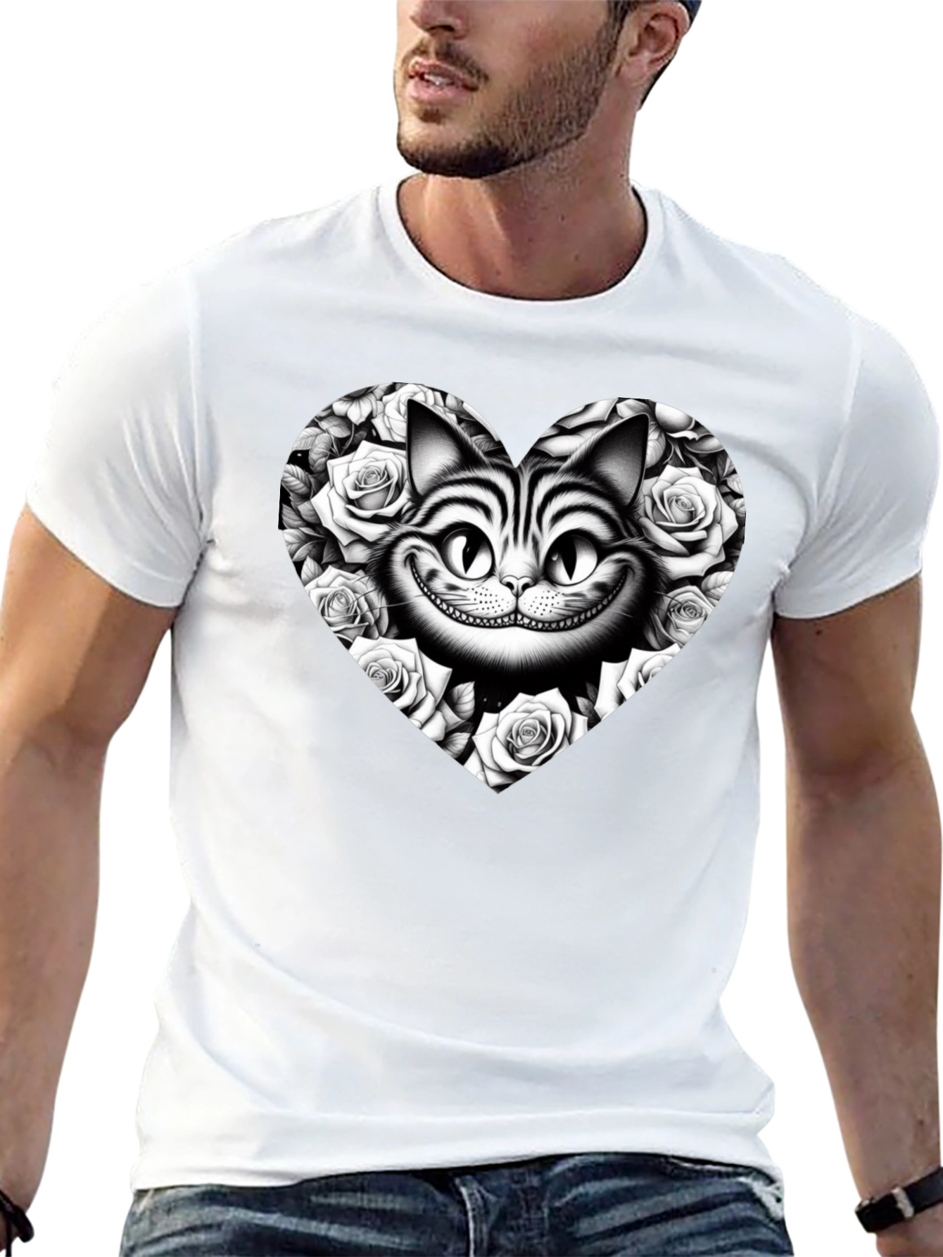 Cheshire Cat Rose Heart T-Shirt