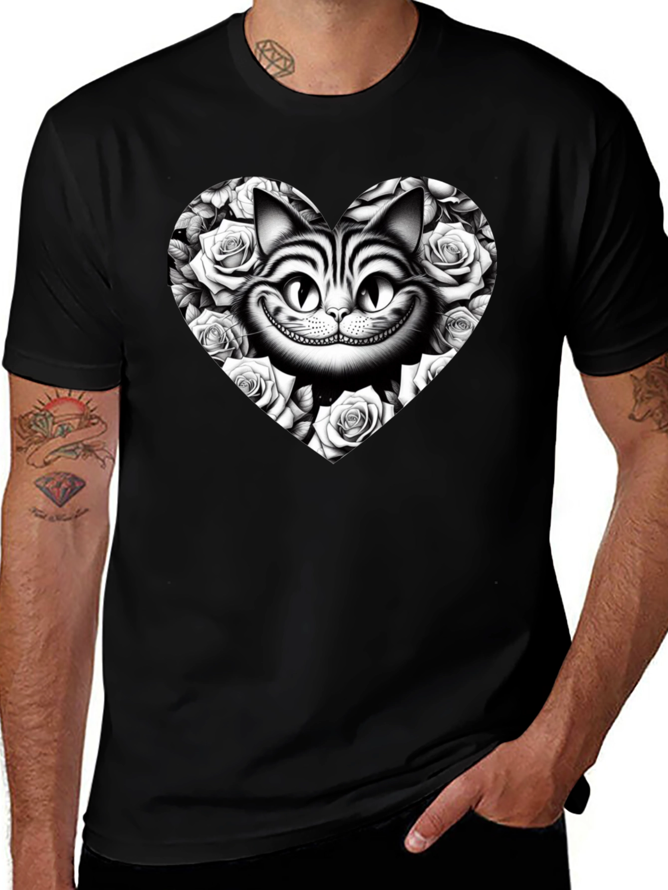 Cheshire Cat Rose Heart T-Shirt