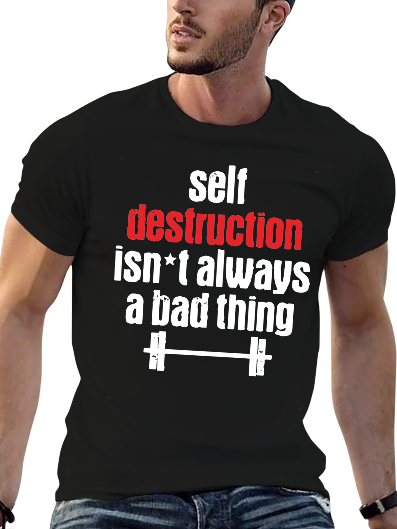 Self Destruction Fitness Graphic T-Shirt