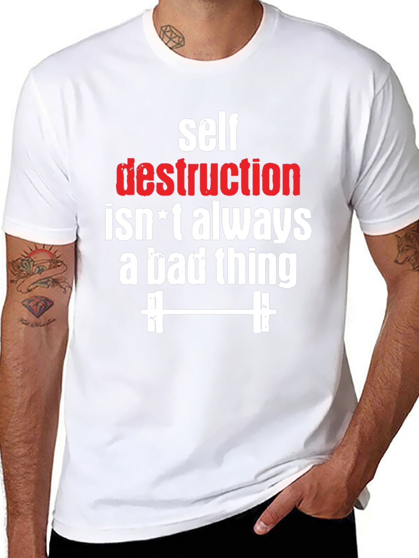 Self Destruction Fitness Graphic T-Shirt