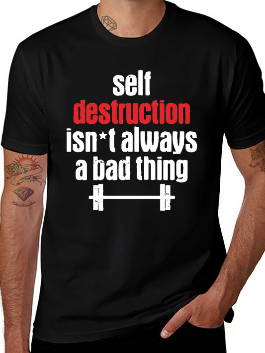 Self Destruction Fitness Graphic T-Shirt