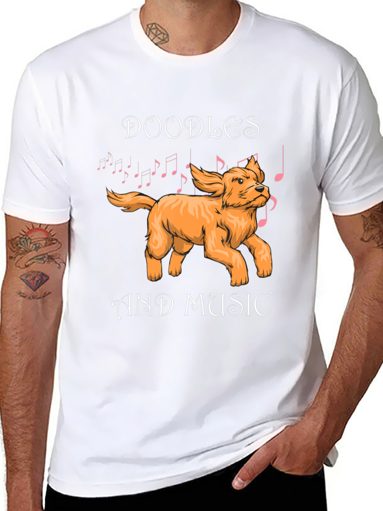 Doodles and Music Graphic T-Shirt