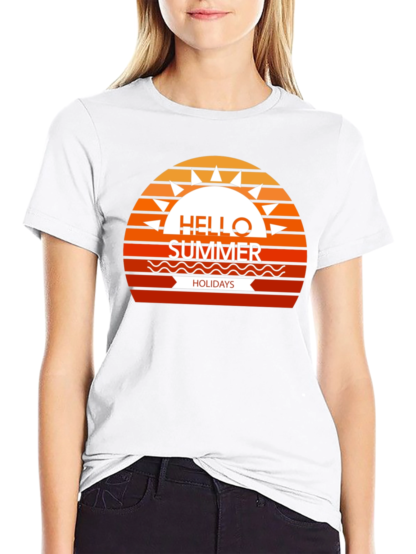 Summer Holidays Graphic Tee - Black