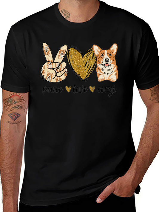 Peace Love Corgi T-Shirt - Dog Lover Tee