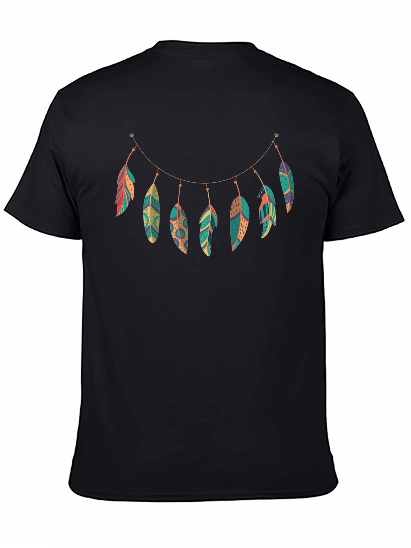Feather Garland Black Graphic Tee