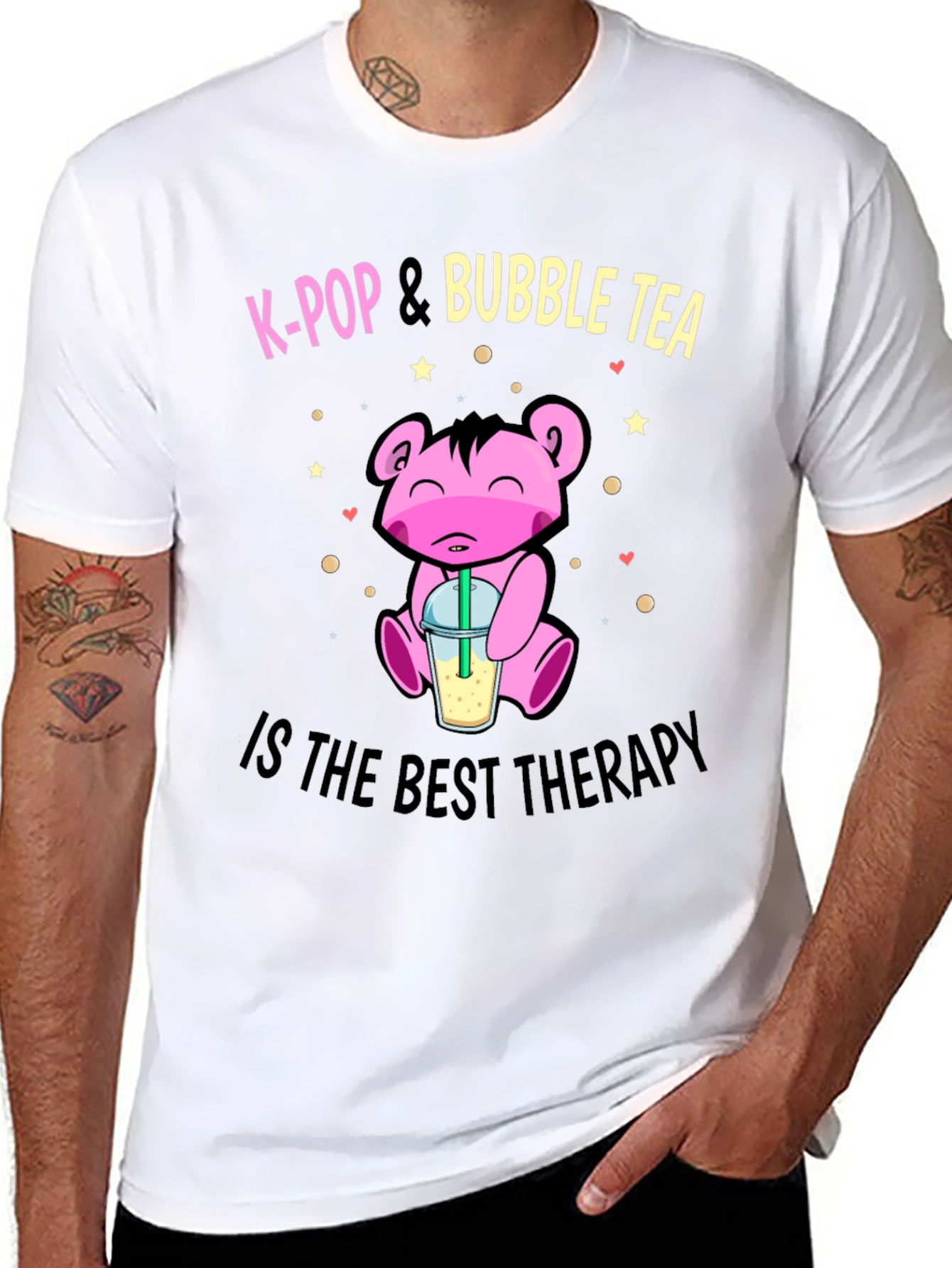 K-Pop & Bubble Tea T-Shirt - Best Therapy Tee