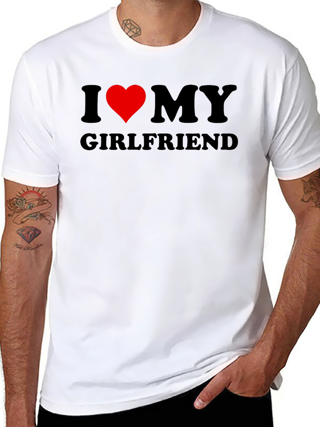 I Love My Girlfriend Black T-Shirt