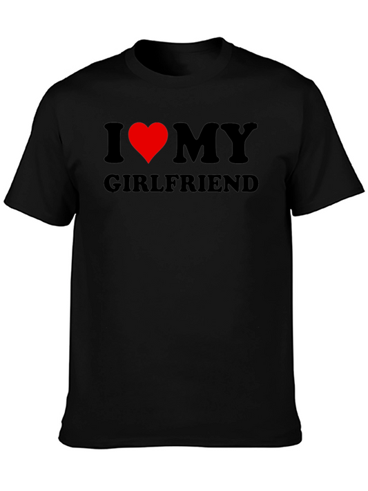 I Love My Girlfriend Black T-Shirt