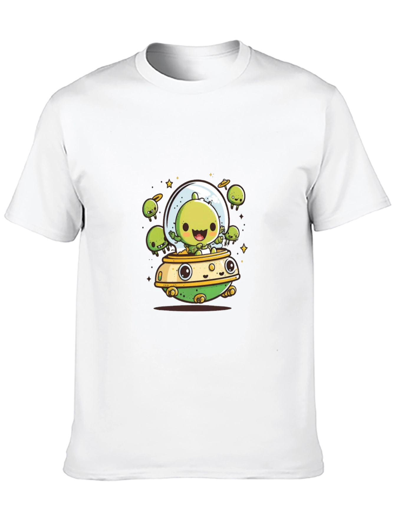 Cute Alien UFO T-Shirt - Black
