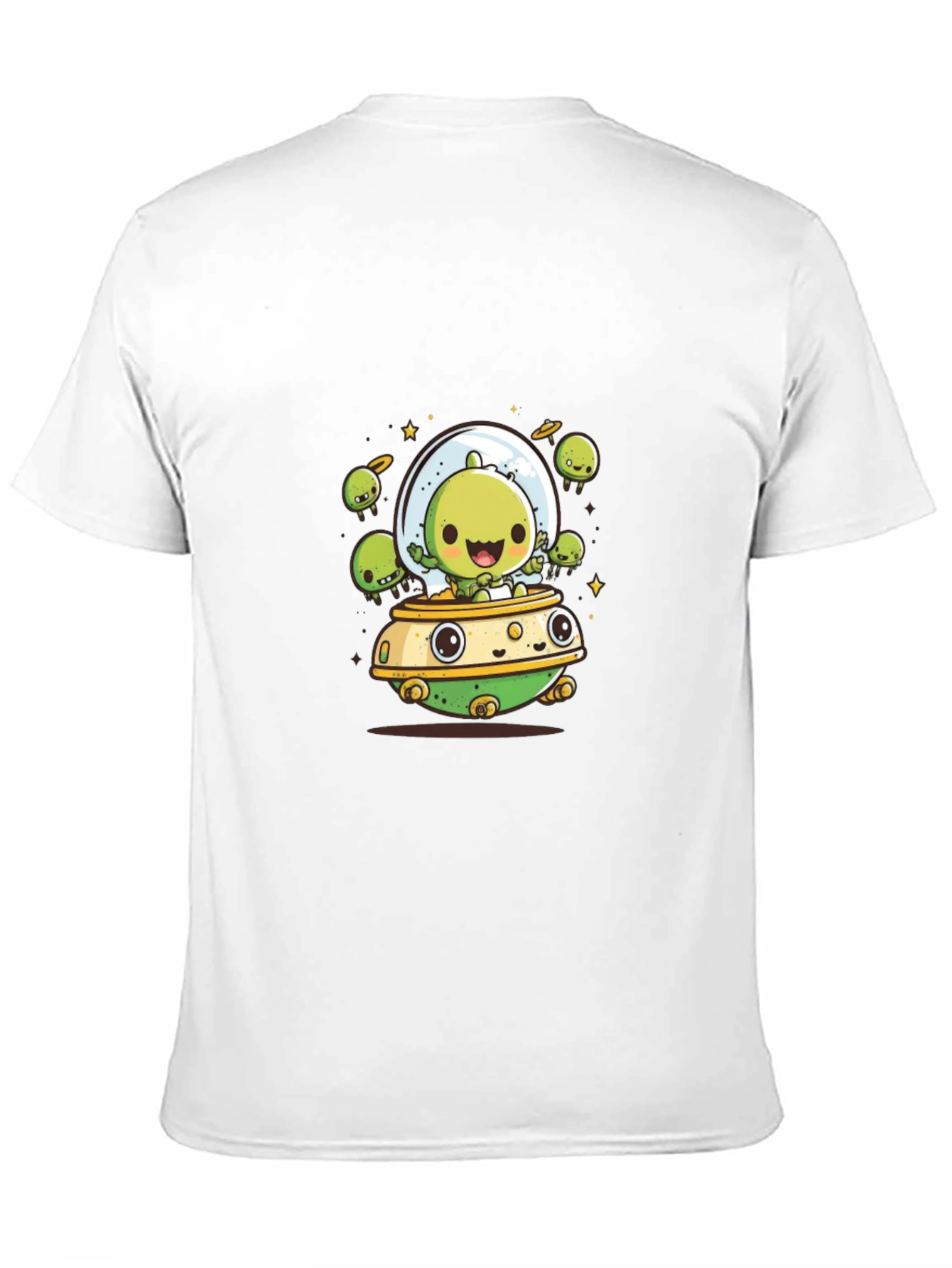 Cute Alien UFO T-Shirt - Black