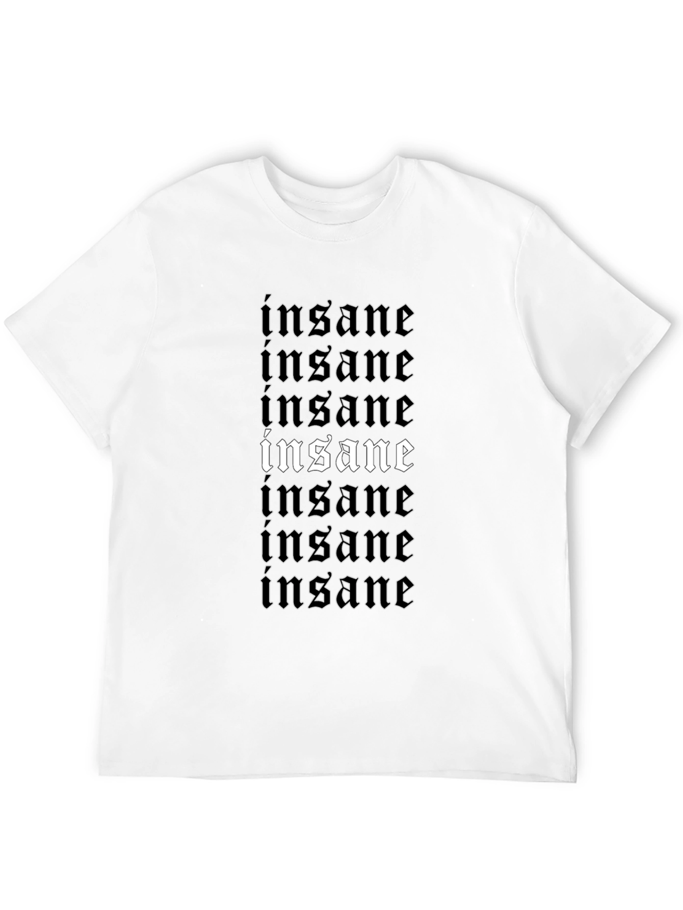 Insane Graphic Print T-Shirt - Black