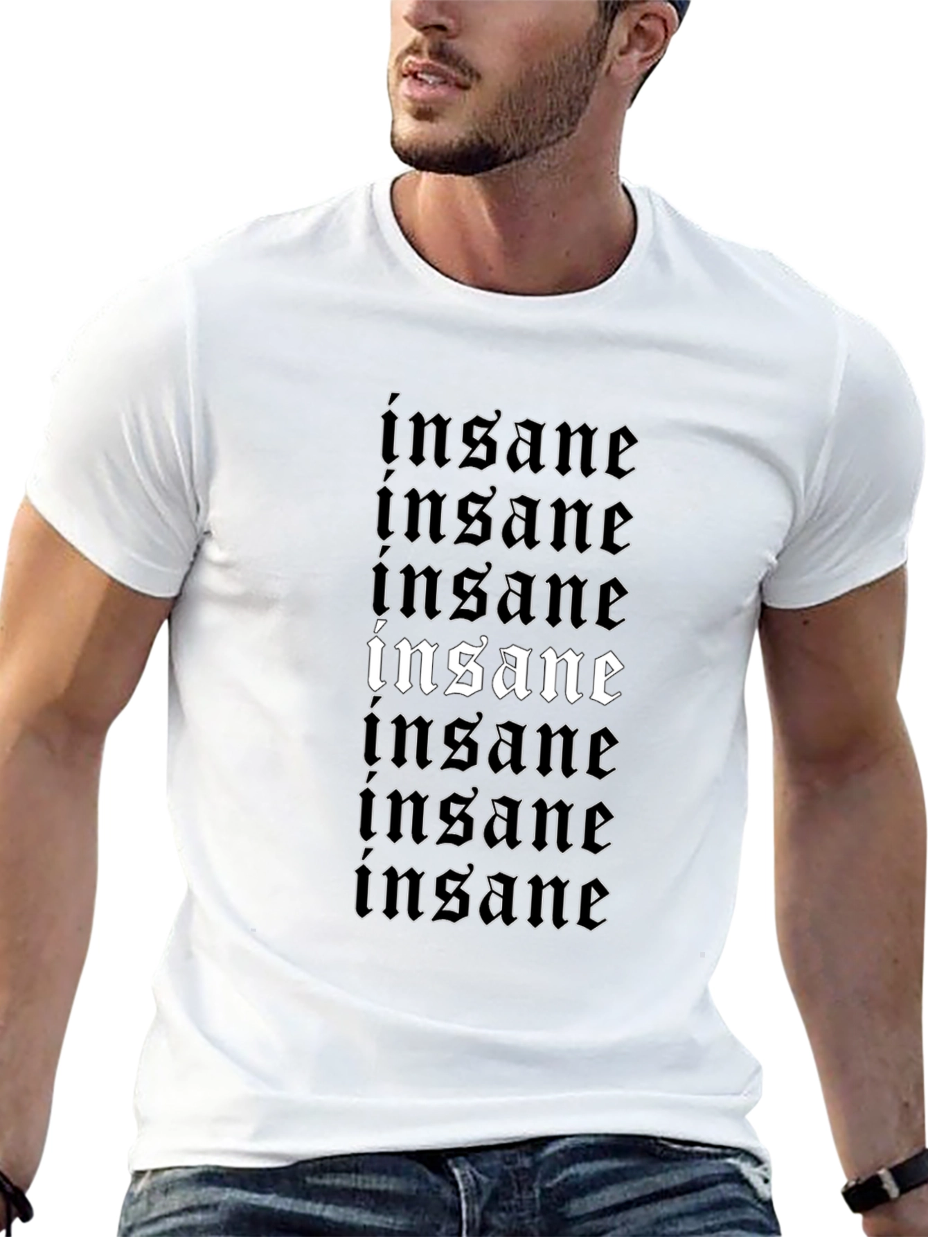 Insane Graphic Print T-Shirt - Black