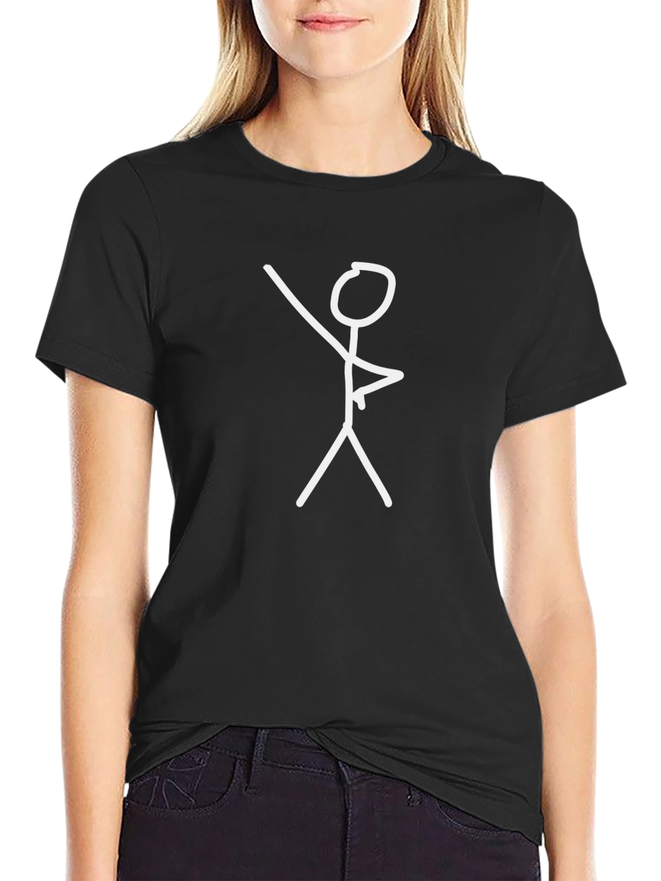 Stick Figure Graphic Black T-Shirt