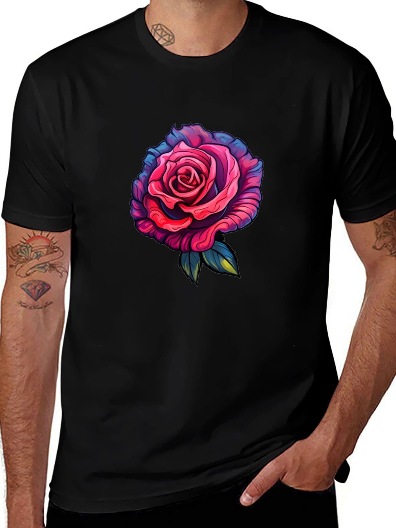 Rose Graphic T-Shirt - Black