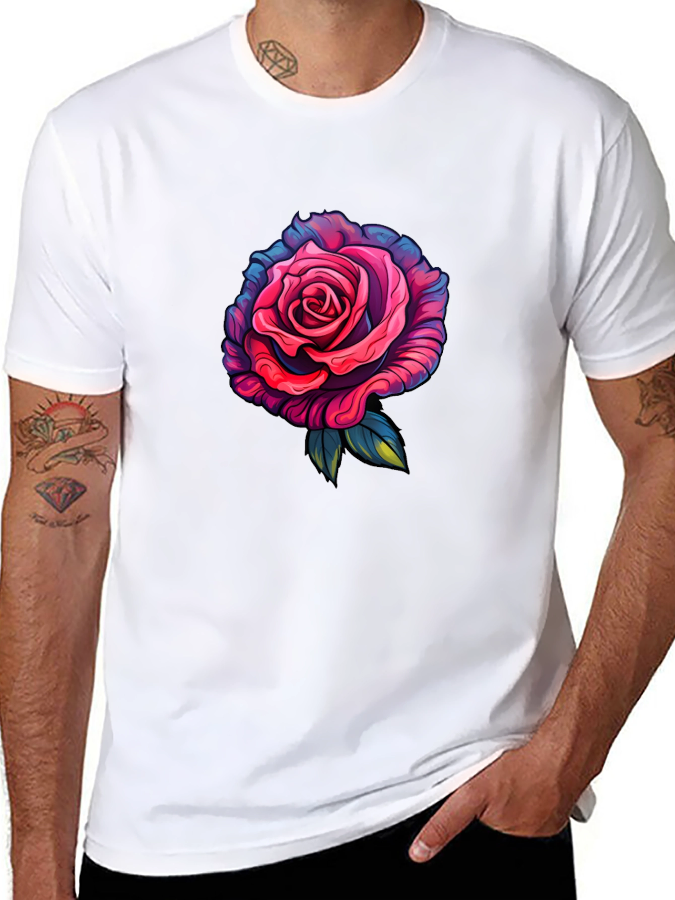 Rose Graphic T-Shirt - Black
