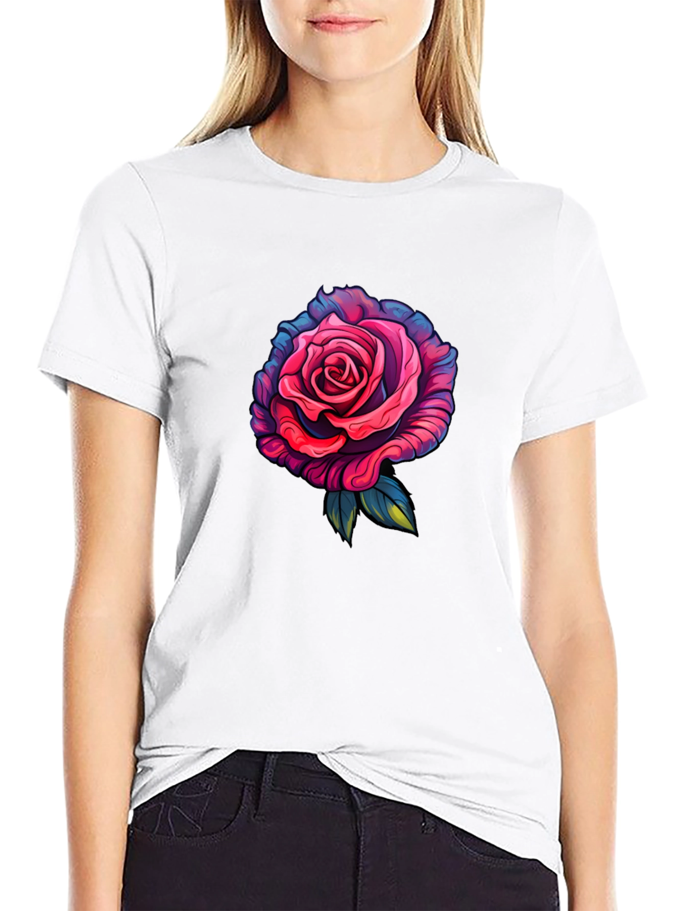Rose Graphic T-Shirt - Black