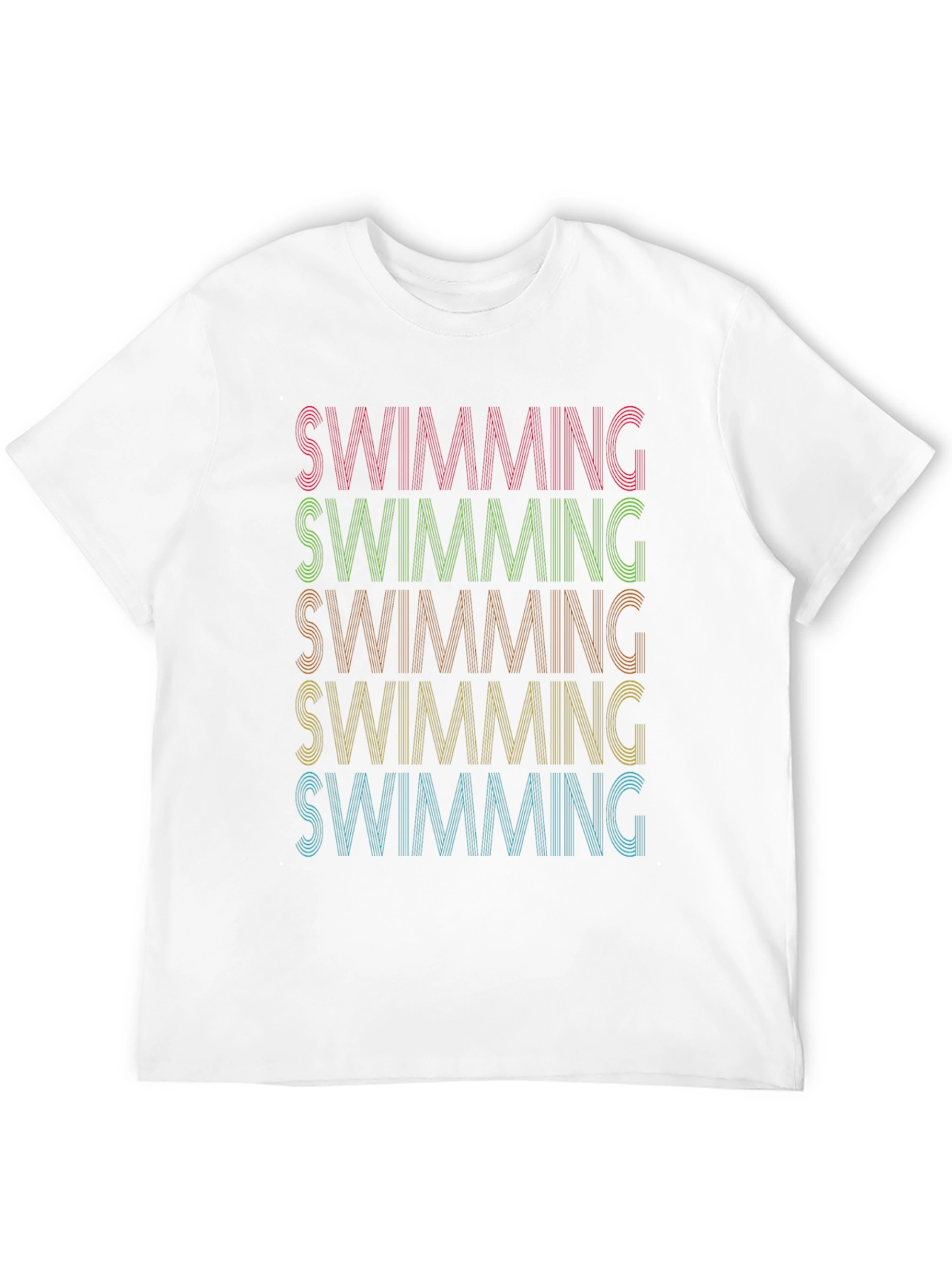 Swimming Retro Style T-Shirt - Black