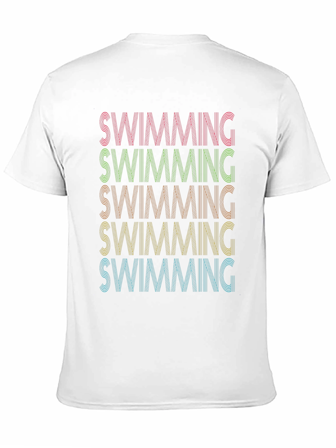 Swimming Retro Style T-Shirt - Black