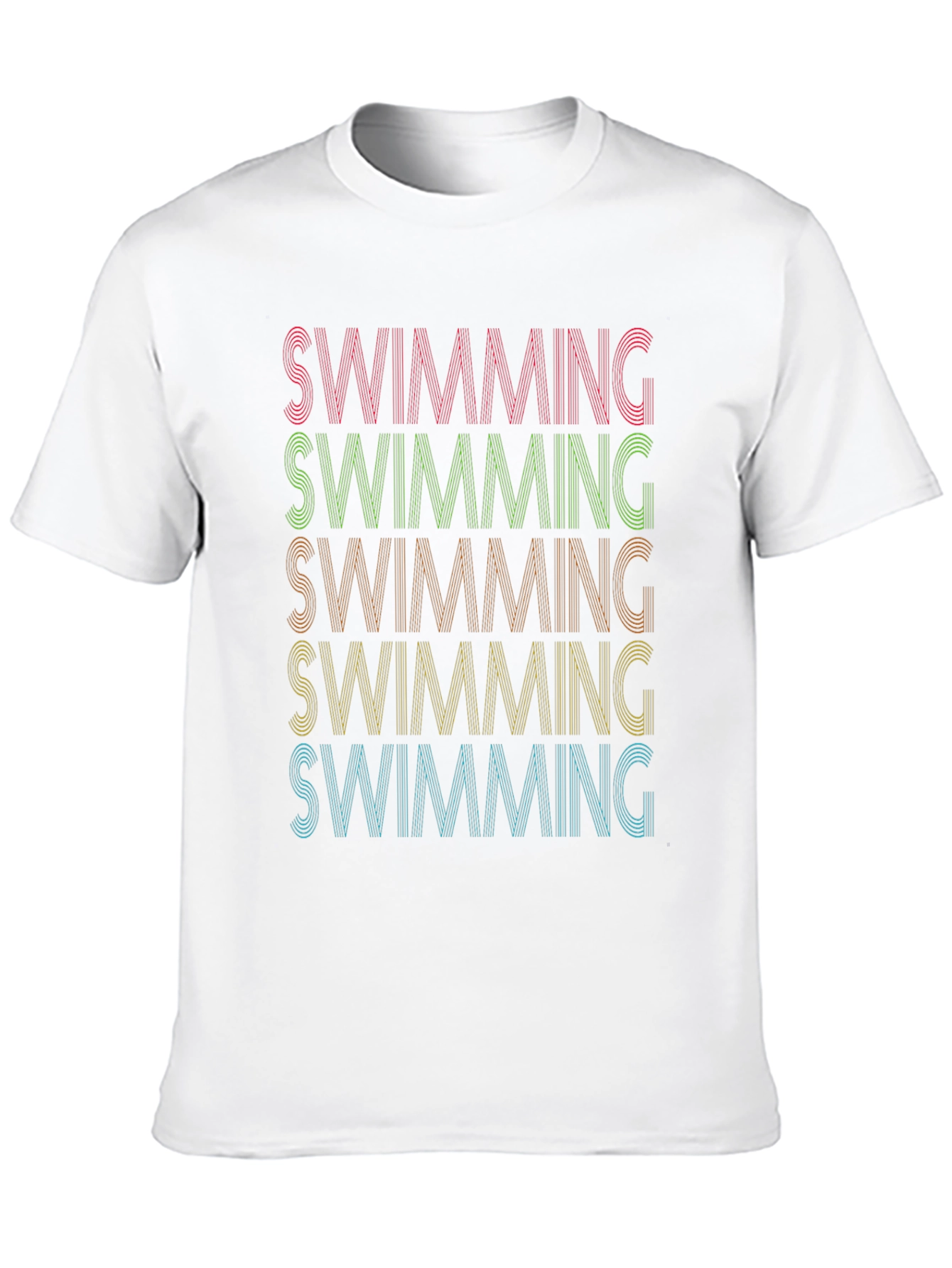 Swimming Retro Style T-Shirt - Black
