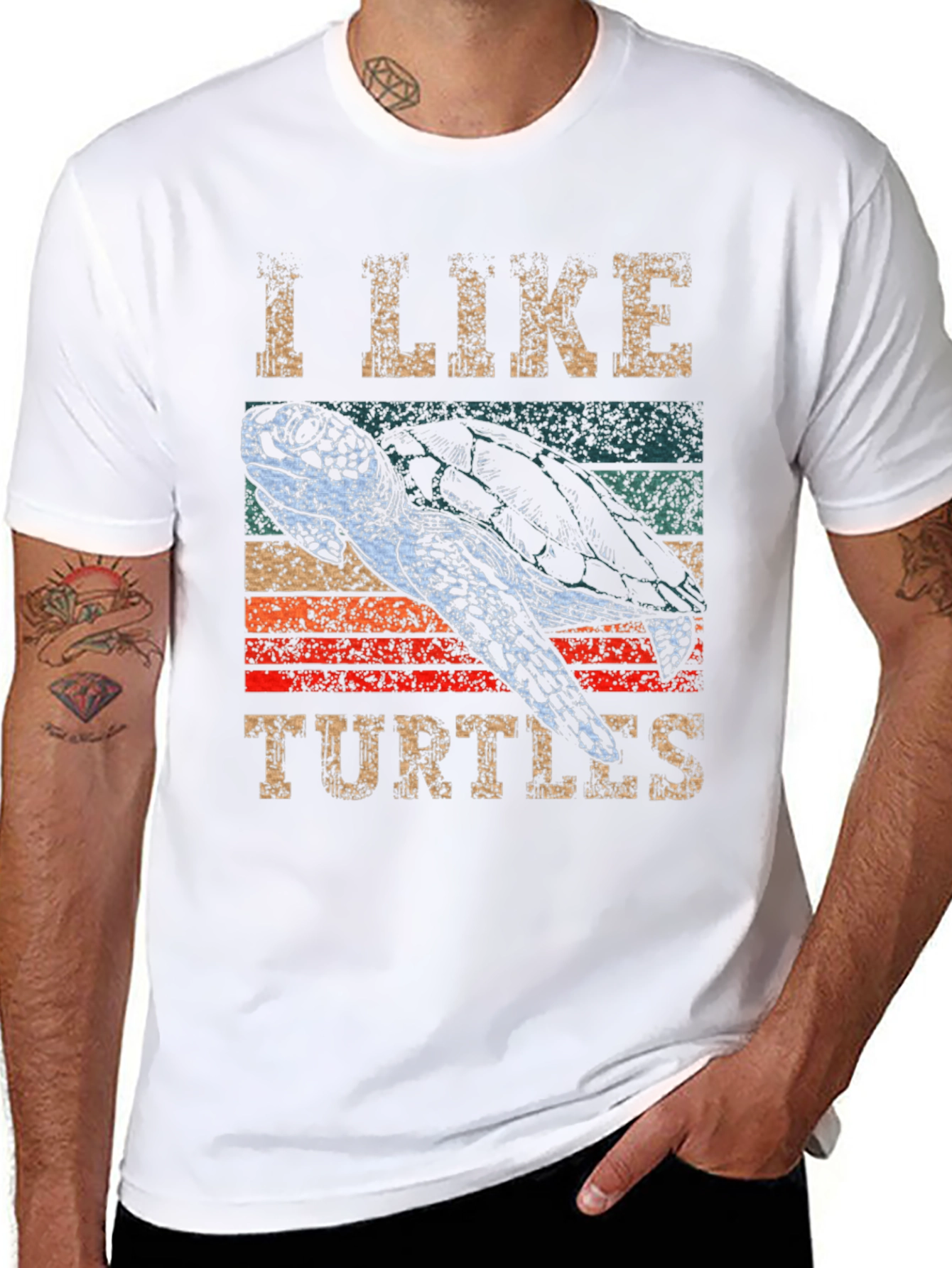 I Like Turtles Graphic Tee - Retro Style