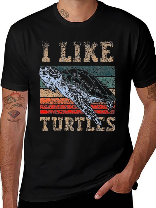 I Like Turtles Graphic Tee - Retro Style