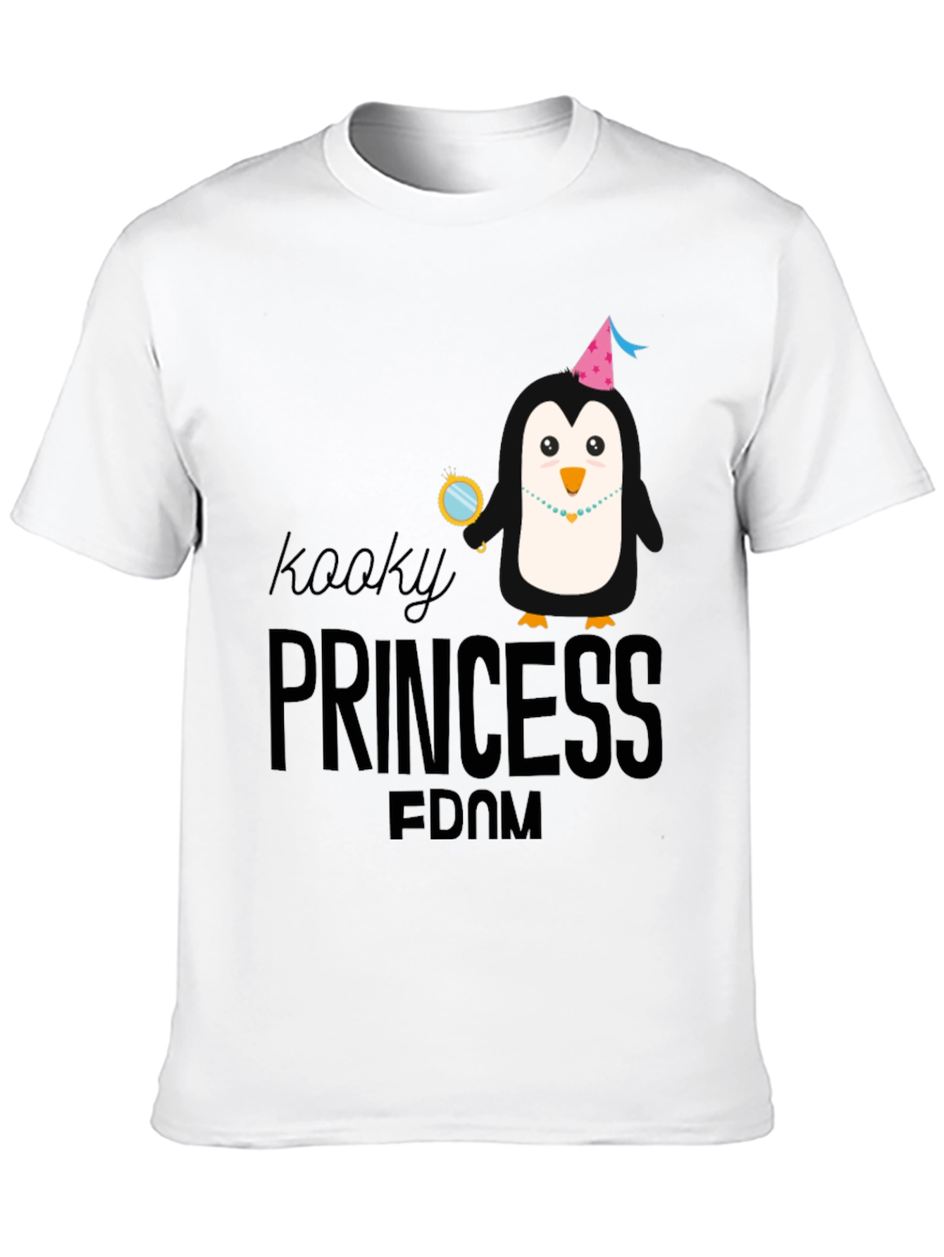 Kooky Princess Penguin Black T-Shirt