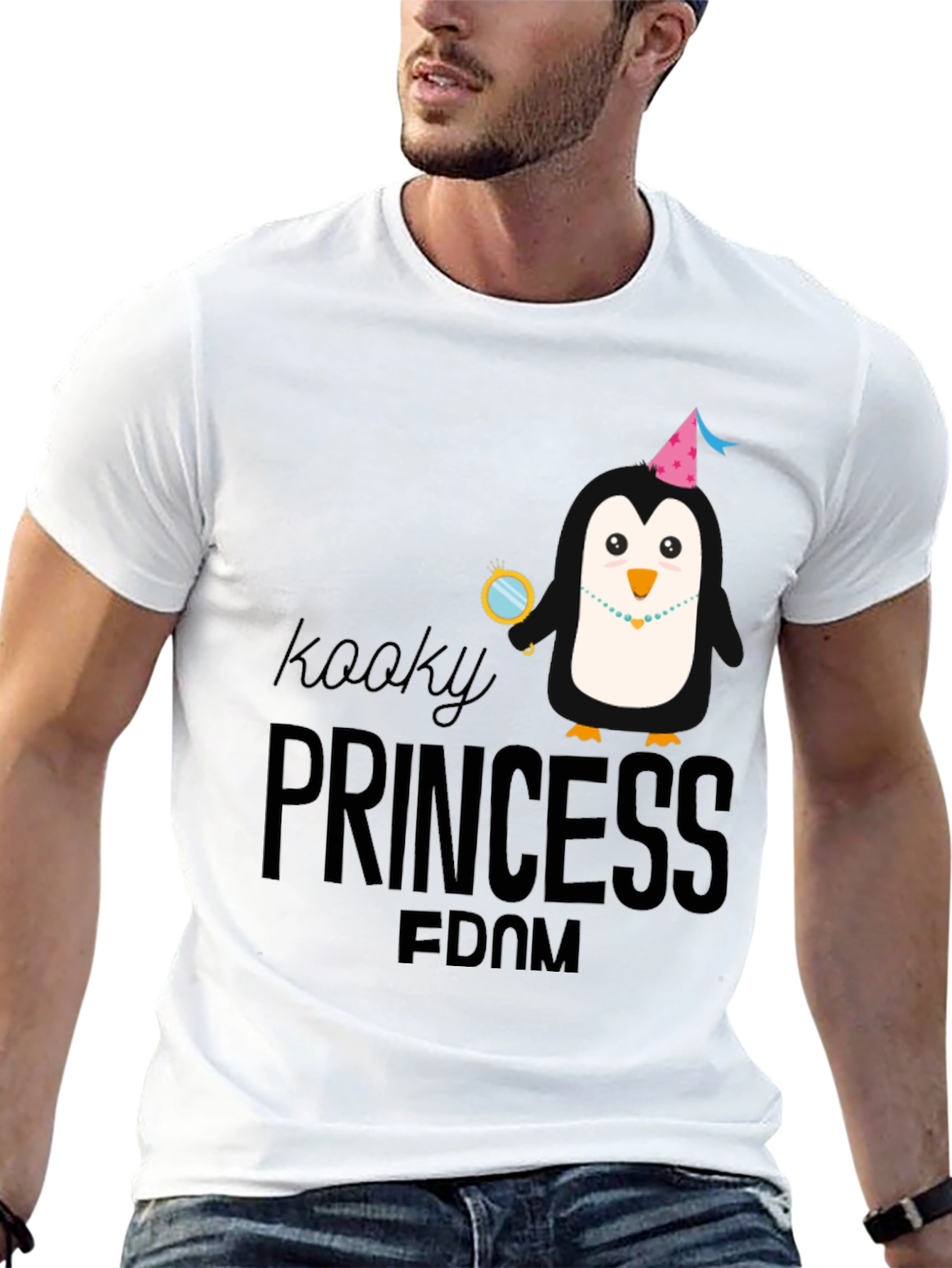 Kooky Princess Penguin Black T-Shirt