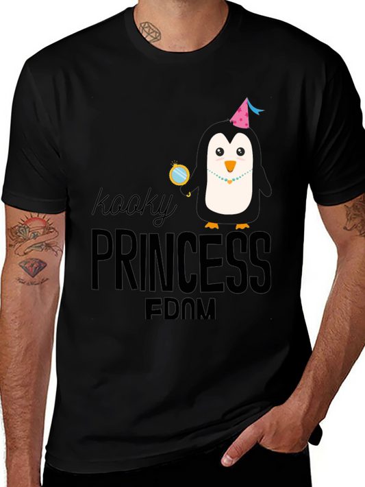 Kooky Princess Penguin Black T-Shirt
