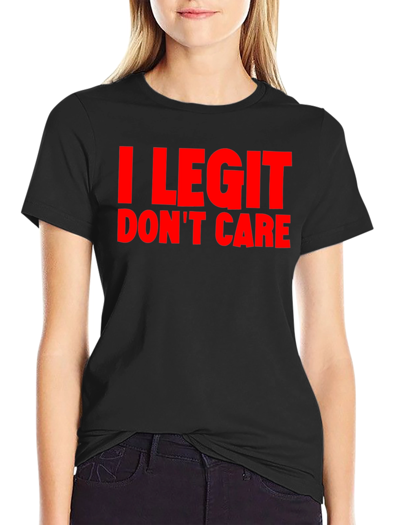 I Legit Dont Care Graphic Tee - Black