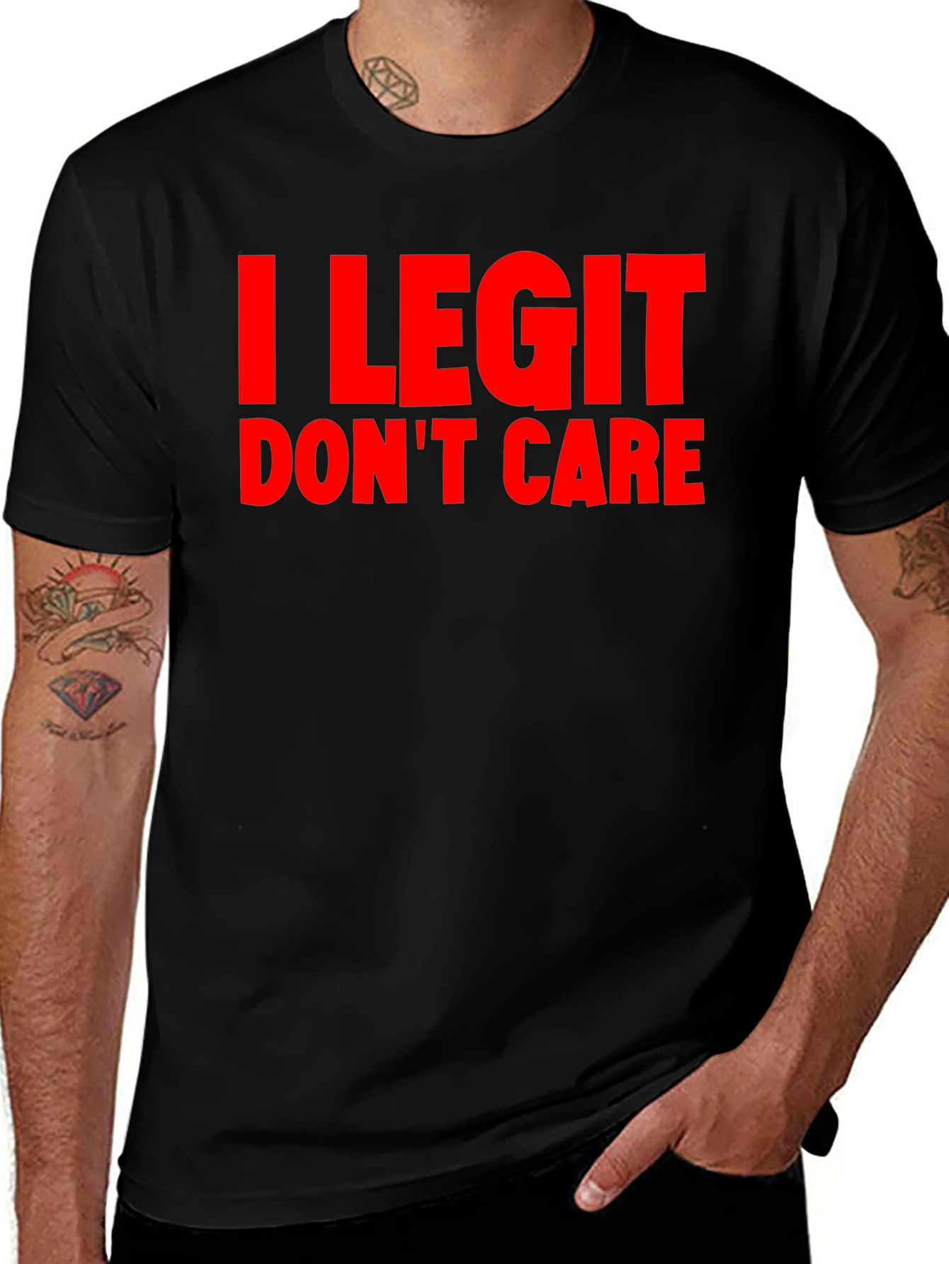 I Legit Dont Care Graphic Tee - Black